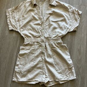 Zara Light Tan Button-Up Romper
